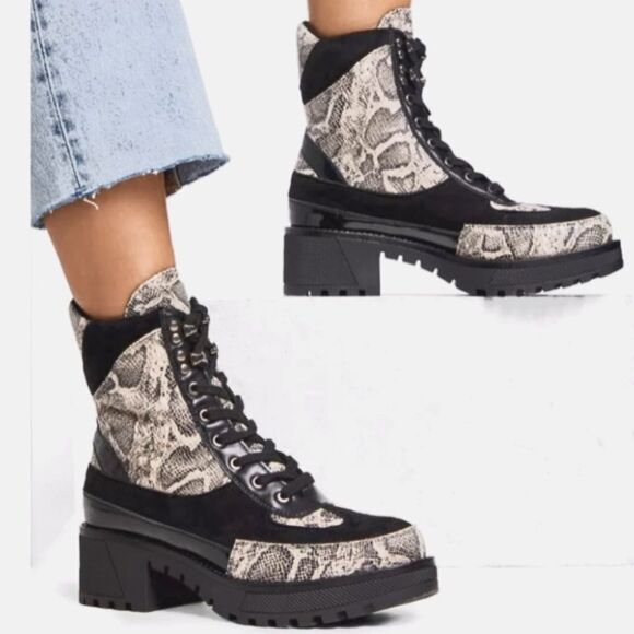 LADIES FASHIONOVA SNAKESKIN LOOK BOOT - Picture 1 of 15